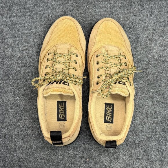 Bike Vintage Hiking Shoe Womens Size 8 Tan Canvas Burlap Suede Low Lace Athletic - Picture 9 of 12